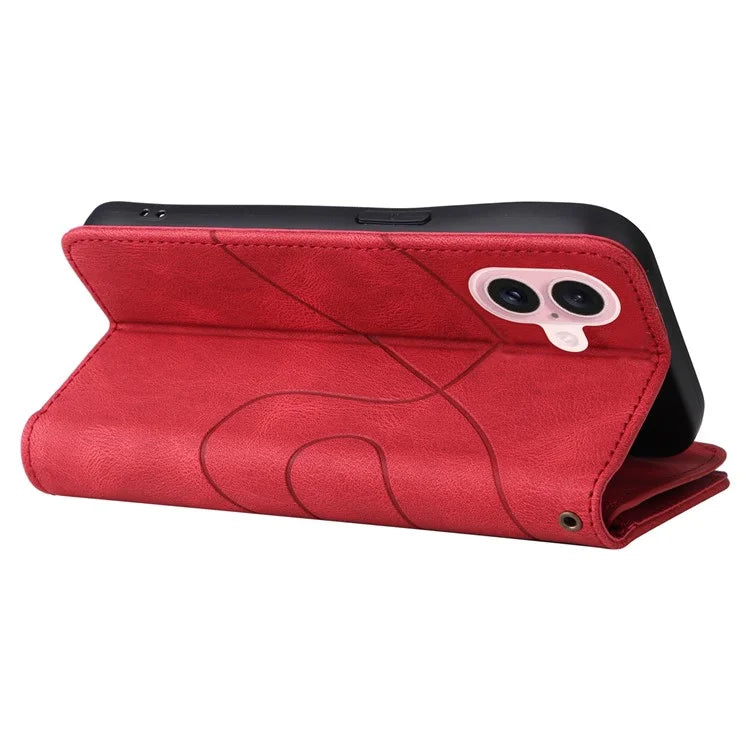 KT Multi-Function Series-5 For iPhone 16 Cover PU Leather Dual Color Splicing Wallet Cell Phone Case