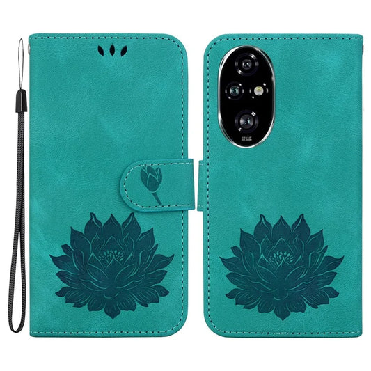 For Honor 200 Pro 5G Case Lotus Imprint Leather Wallet Phone Cover