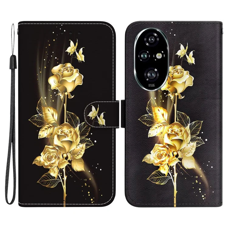 For Honor 200 Pro 5G Stand Case Pattern Print Leather Wallet Phone Cover