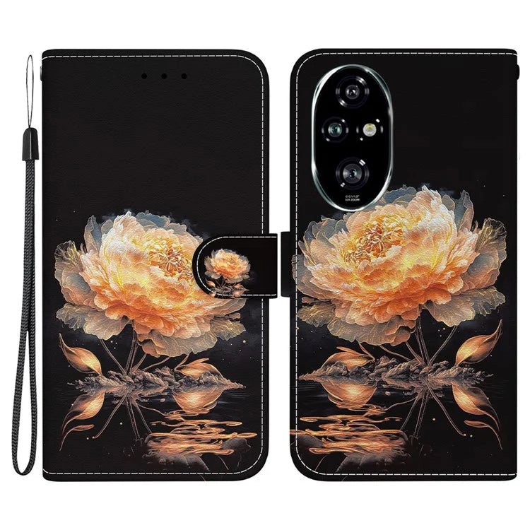 For Honor 200 Pro 5G Stand Case Pattern Print Leather Wallet Phone Cover