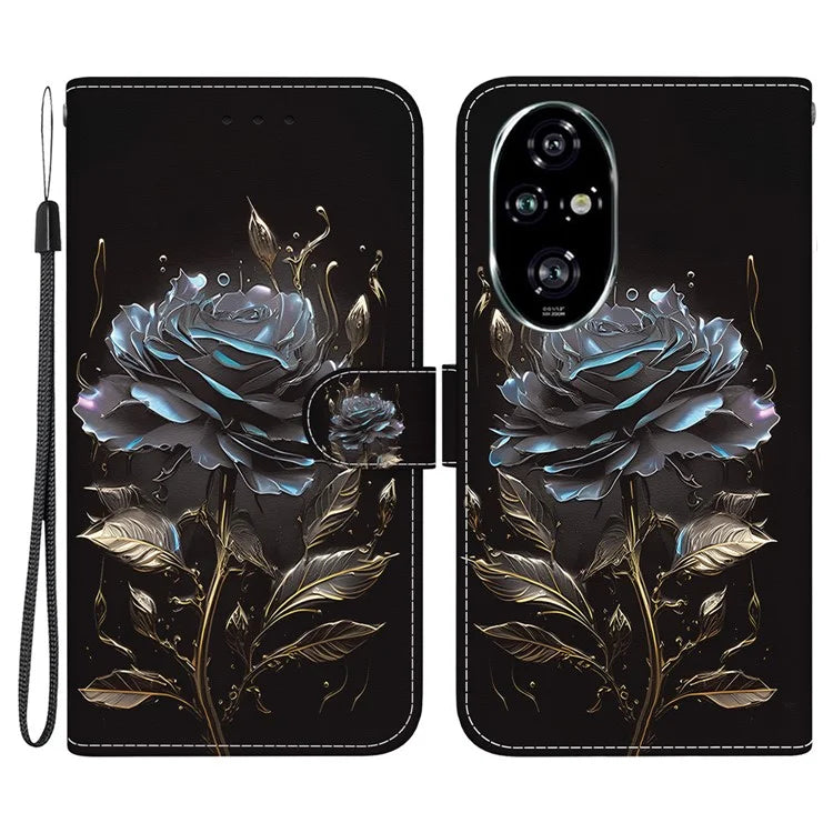 For Honor 200 Pro 5G Stand Case Pattern Print Leather Wallet Phone Cover