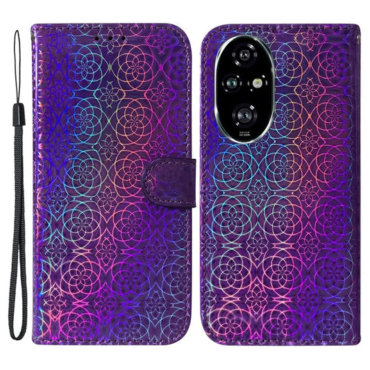 For Honor 200 Pro 5G Case Dazzling Flower PU Leather Stand Shockproof Phone Cover