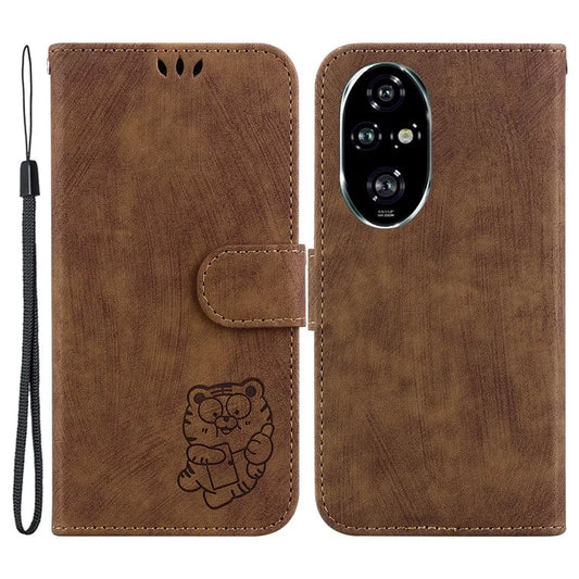 For Honor 200 Pro 5G Wallet Case Cute Tiger Imprint Leather Phone Cover