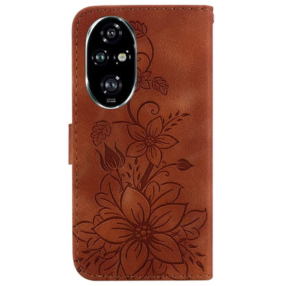 For Honor 200 Pro 5G Wallet Phone Case Lily Imprint Leather Folio Flip Cover