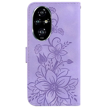 For Honor 200 Pro 5G Wallet Phone Case Lily Imprint Leather Folio Flip Cover