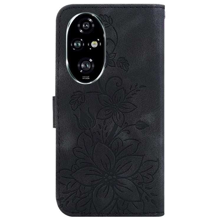 For Honor 200 Pro 5G Wallet Phone Case Lily Imprint Leather Folio Flip Cover