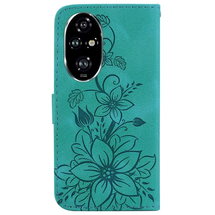 For Honor 200 Pro 5G Wallet Phone Case Lily Imprint Leather Folio Flip Cover