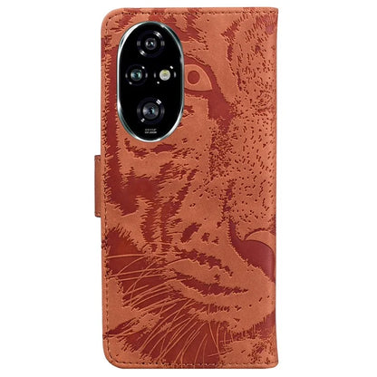 For Honor 200 Pro 5G Shockproof Case Tiger Imprint Leather Wallet Phone Cover