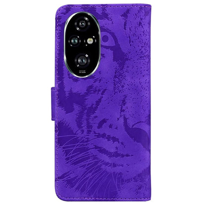 For Honor 200 Pro 5G Shockproof Case Tiger Imprint Leather Wallet Phone Cover