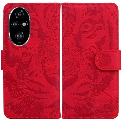 For Honor 200 Pro 5G Shockproof Case Tiger Imprint Leather Wallet Phone Cover