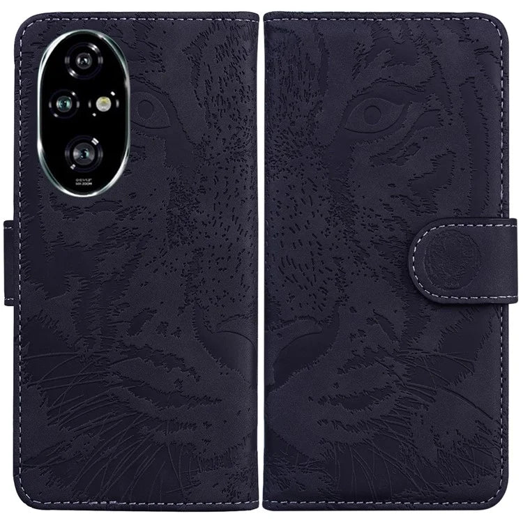 For Honor 200 Pro 5G Shockproof Case Tiger Imprint Leather Wallet Phone Cover