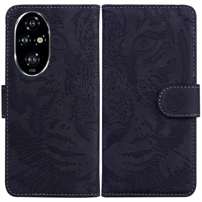 For Honor 200 Pro 5G Shockproof Case Tiger Imprint Leather Wallet Phone Cover