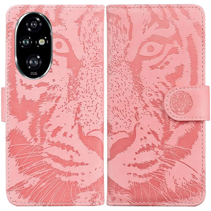 For Honor 200 Pro 5G Shockproof Case Tiger Imprint Leather Wallet Phone Cover