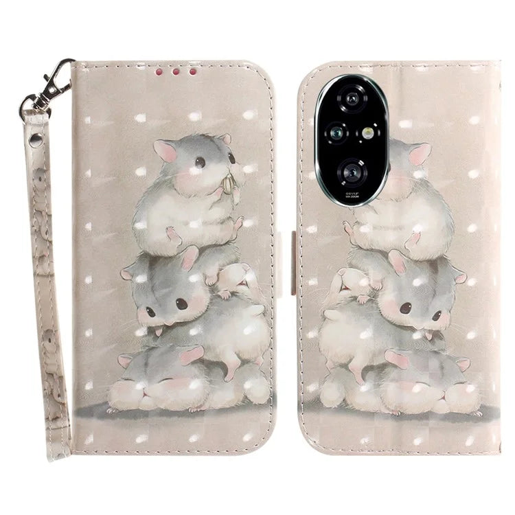For Honor 200 Pro 5G Case Pattern Print PU Leather Wallet Phone Cover