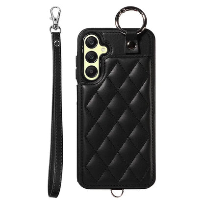 Card Bag 009 for Samsung Galaxy A25 5G (Global) (161.0 X 76.5 X 8.3mm) Case Kickstand Rhombus Phone Cover