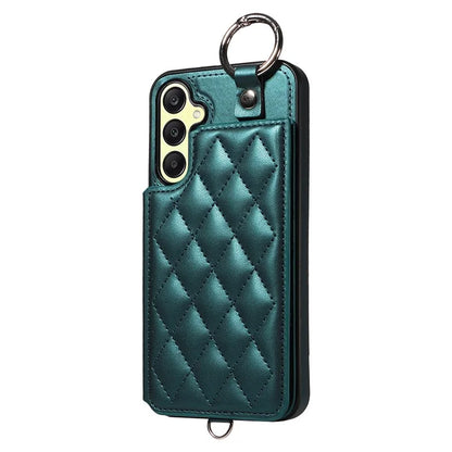 Card Bag 009 for Samsung Galaxy A25 5G (Global) (161.0 X 76.5 X 8.3mm) Case Kickstand Rhombus Phone Cover