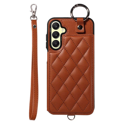 Card Bag 009 for Samsung Galaxy A25 5G (Global) (161.0 X 76.5 X 8.3mm) Case Kickstand Rhombus Phone Cover