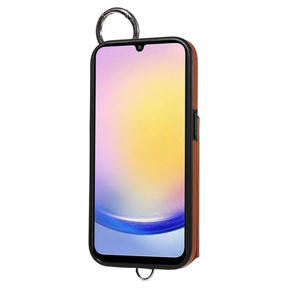 Card Bag 009 for Samsung Galaxy A25 5G (Global) (161.0 X 76.5 X 8.3mm) Case Kickstand Rhombus Phone Cover
