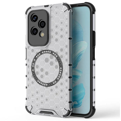 For Honor 200 Lite Magnetic Case Honeycomb TPU+PC Cell Phone Cover