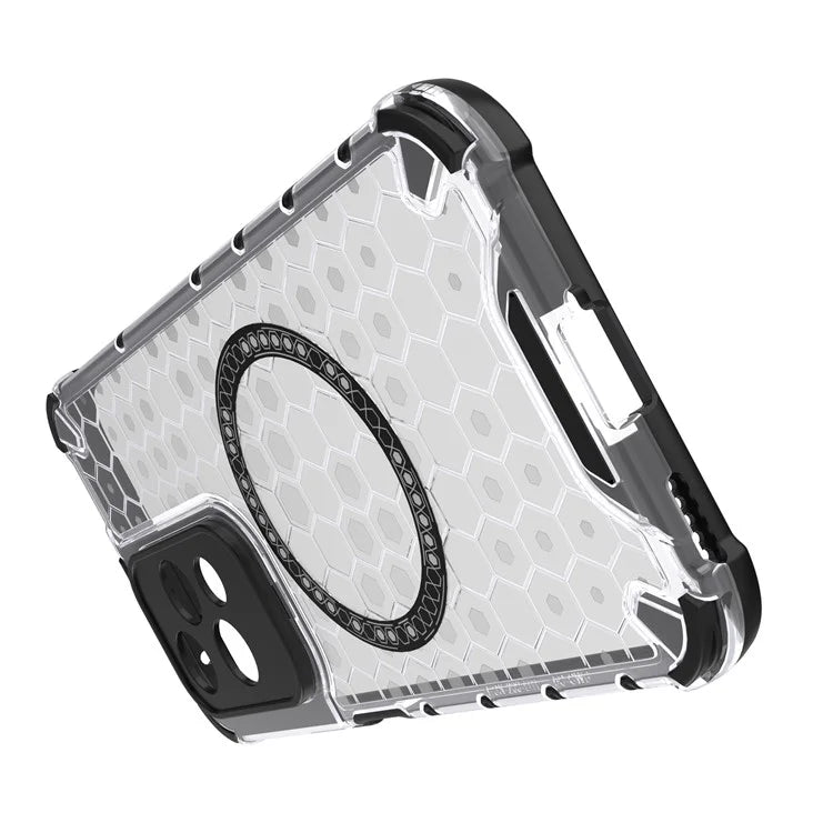For Honor 200 Lite Magnetic Case Honeycomb TPU+PC Cell Phone Cover