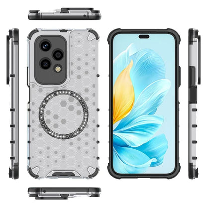 For Honor 200 Lite Magnetic Case Honeycomb TPU+PC Cell Phone Cover