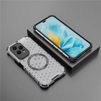 For Honor 200 Lite Magnetic Case Honeycomb TPU+PC Cell Phone Cover