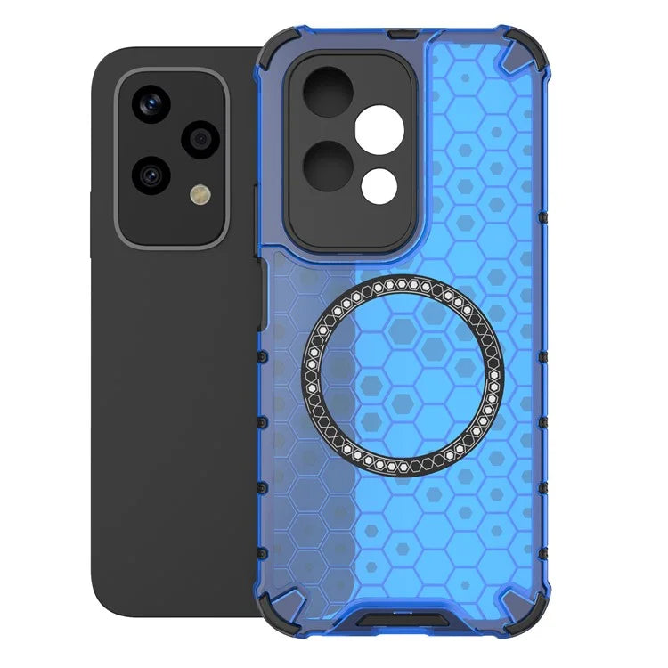 For Honor 200 Lite Magnetic Case Honeycomb TPU+PC Cell Phone Cover