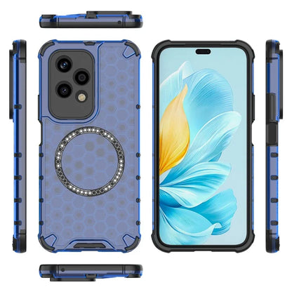 For Honor 200 Lite Magnetic Case Honeycomb TPU+PC Cell Phone Cover
