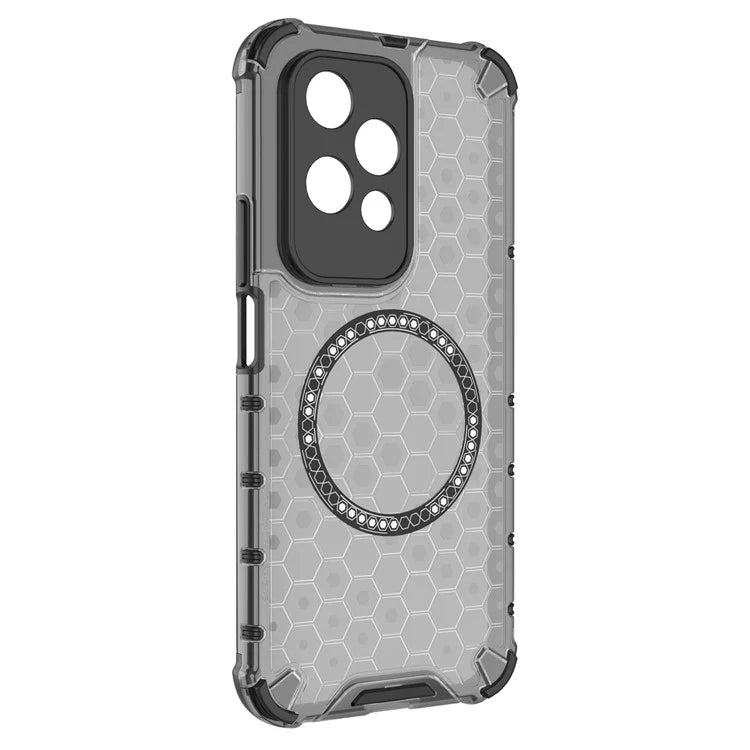 For Honor 200 Lite Magnetic Case Honeycomb TPU+PC Cell Phone Cover