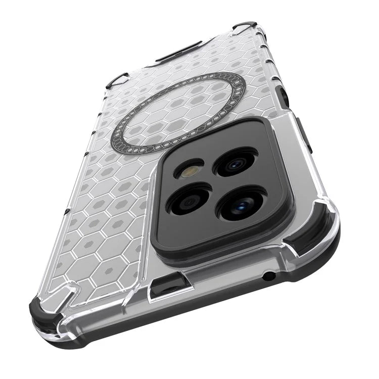 For Honor 200 Lite Magnetic Case Honeycomb TPU+PC Cell Phone Cover