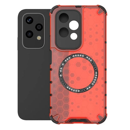 For Honor 200 Lite Magnetic Case Honeycomb TPU+PC Cell Phone Cover