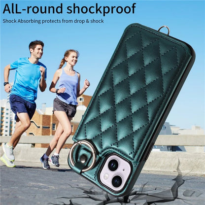 Card Bag 009 for iPhone 14 Plus Case with Hand Strap Kickstand Ring Holder Leather Back Cover