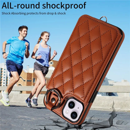 Card Bag 009 for iPhone 14 Plus Case with Hand Strap Kickstand Ring Holder Leather Back Cover