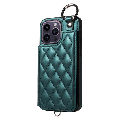 Card Bag 009 for iPhone 14 Pro Max Case Kickstand Leather+TPU Shockproof Phone Cover
