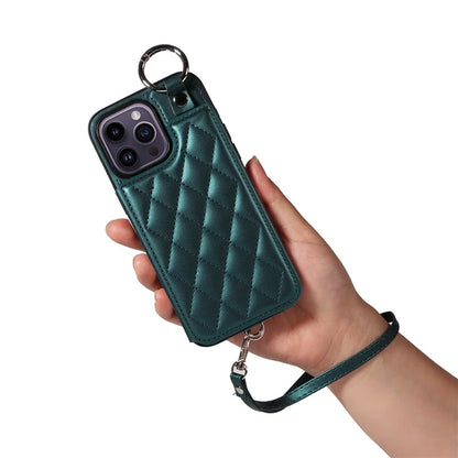 Card Bag 009 for iPhone 14 Pro Max Case Kickstand Leather+TPU Shockproof Phone Cover