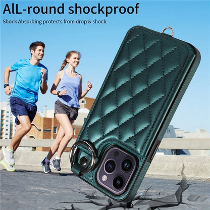 Card Bag 009 for iPhone 14 Pro Max Case Kickstand Leather+TPU Shockproof Phone Cover