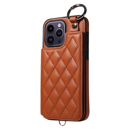 Card Bag 009 for iPhone 14 Pro Max Case Kickstand Leather+TPU Shockproof Phone Cover