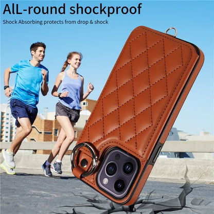 Card Bag 009 for iPhone 14 Pro Max Case Kickstand Leather+TPU Shockproof Phone Cover