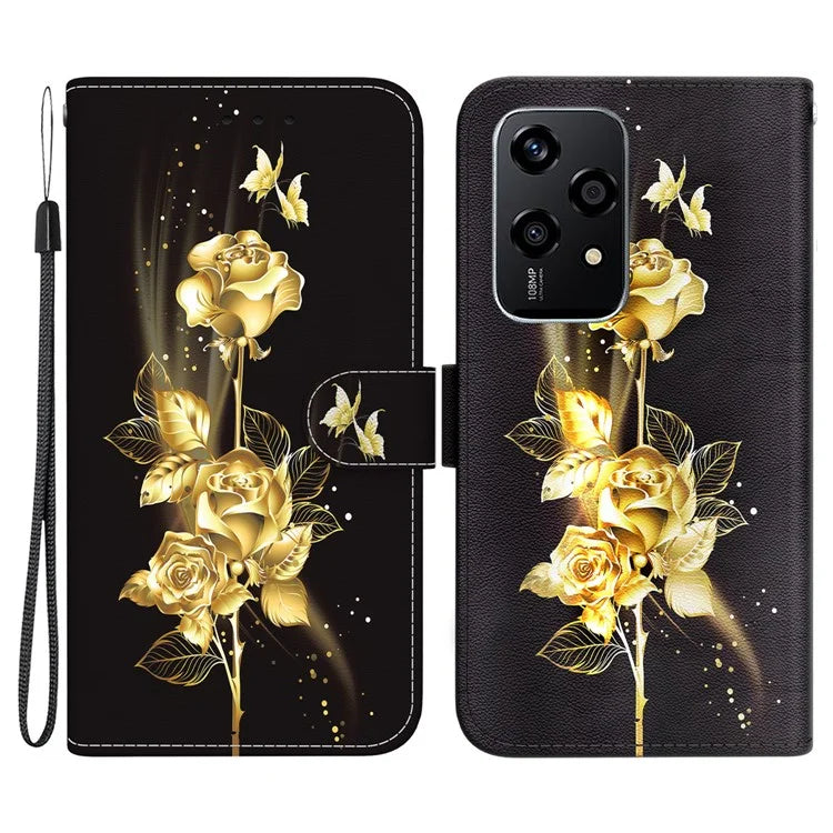 For Honor 200 Lite Stand Case Pattern Print Leather Wallet Phone Cover
