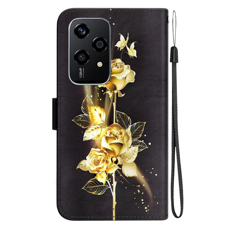 For Honor 200 Lite Stand Case Pattern Print Leather Wallet Phone Cover
