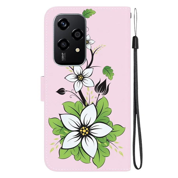 For Honor 200 Lite Stand Case Pattern Print Leather Wallet Phone Cover