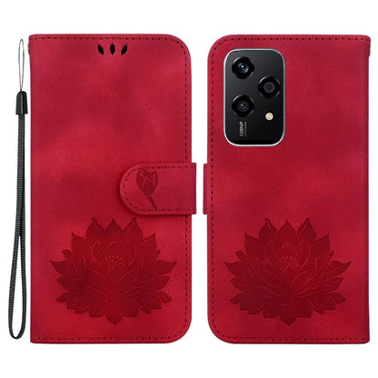 For Honor 200 Lite Case Lotus Imprint Leather Wallet Phone Cover