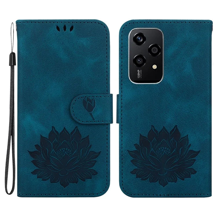 For Honor 200 Lite Case Lotus Imprint Leather Wallet Phone Cover