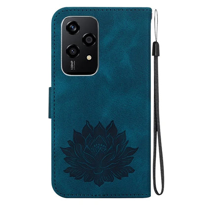 For Honor 200 Lite Case Lotus Imprint Leather Wallet Phone Cover