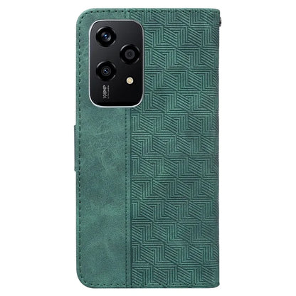 For Honor 200 Lite Leather Case Geometry Imprint Wallet Phone Cover
