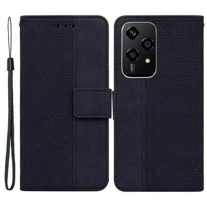 For Honor 200 Lite Leather Case Geometry Imprint Wallet Phone Cover