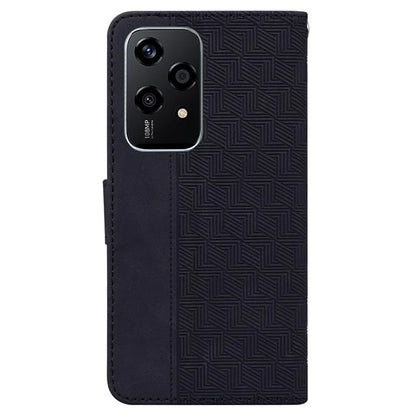 For Honor 200 Lite Leather Case Geometry Imprint Wallet Phone Cover