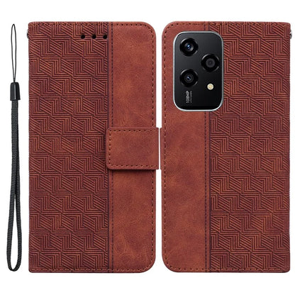 For Honor 200 Lite Leather Case Geometry Imprint Wallet Phone Cover