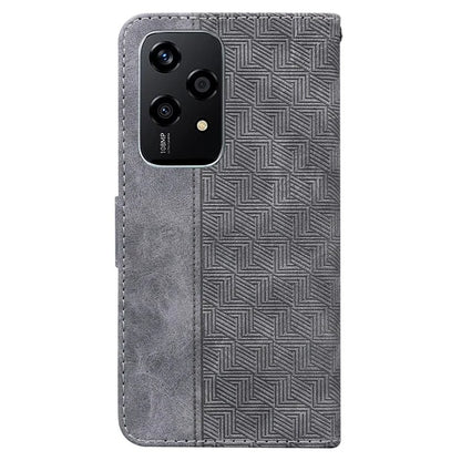 For Honor 200 Lite Leather Case Geometry Imprint Wallet Phone Cover