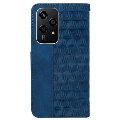 For Honor 200 Lite Leather Case Geometry Imprint Wallet Phone Cover